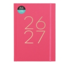 WHSmith Pink Linen A5 2026-27 Week to View Essential Mid-Year Diary