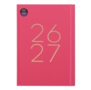 WHSmith Pink Linen A4 2026-27 Day to Page Essential Mid-Year Diary