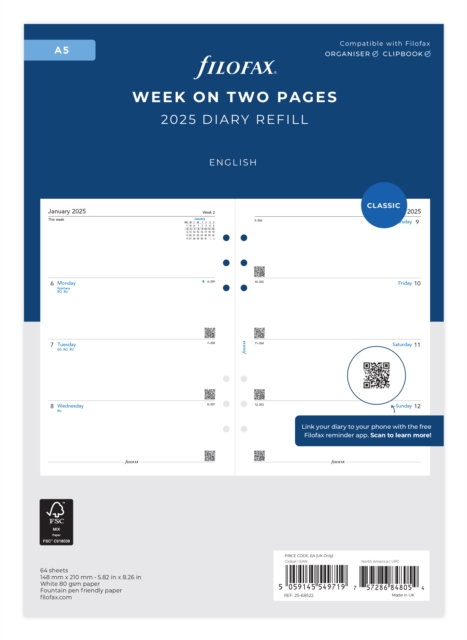 A5 Week On Two Pages English 2025