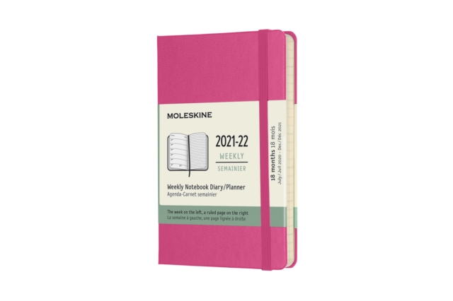 Moleskine 2022 18-Month Weekly Pocket Hardcover Notebook : Bougainvillea Pink