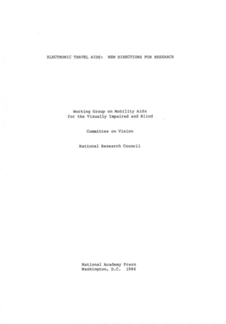 Electronic Travel Aids : New Directions for Research