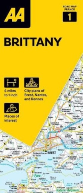 AA Publishing Aa Road Map Brittany