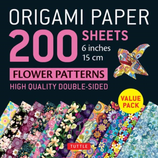 Origami Paper 200 sheets Flower Patterns 6" (15 cm) : Double Sided Origami Sheets Printed with 12 Different Designs (Instructions for 6 Projects Included)