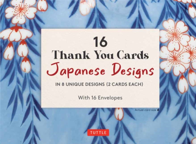 16 Thank You Cards Japanese Designs : 4 1/2 x 3 inch blank cards