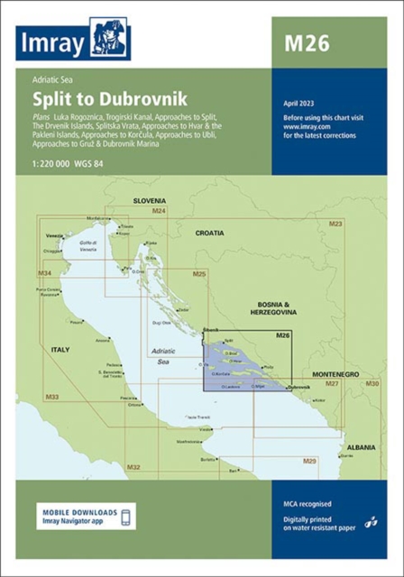 Imray, Laurie, Norie & Wilson Ltd M26 Split To Dubrovnik