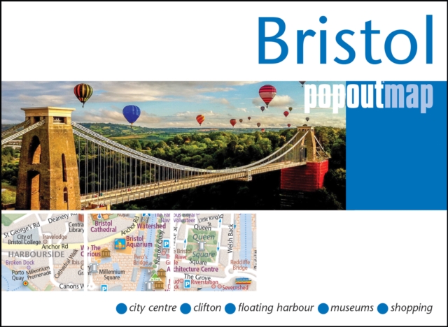 Bristol PopOut Map - pocket size, pop up map of Bristol city centre